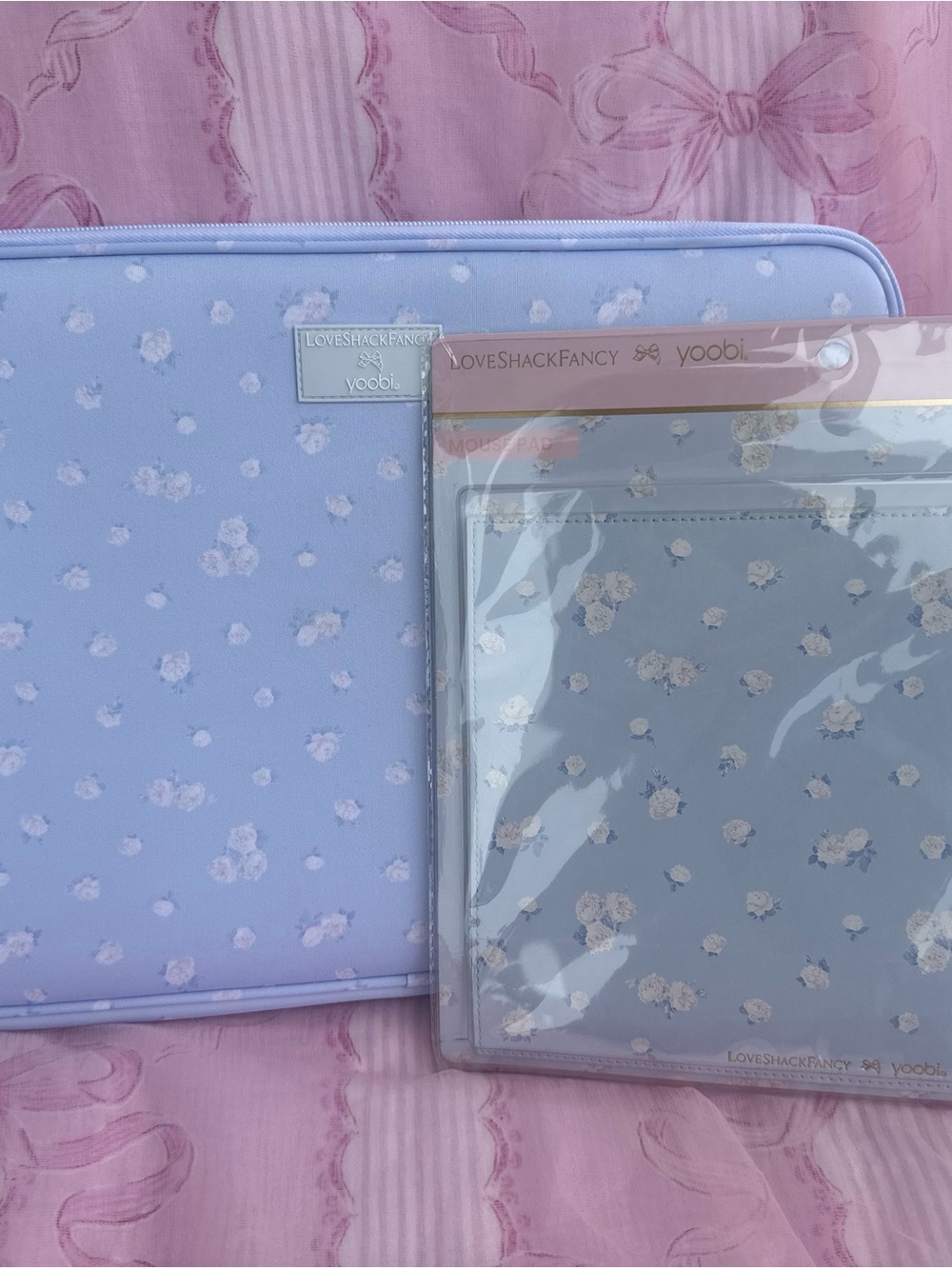 LoveShackFancy Floral Lavender Laptop Sleeve and Mouse Pad Bundle